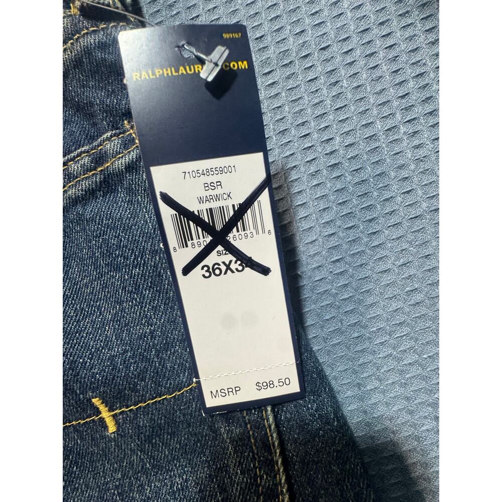 Polo Ralph Lauren THE VARICK SLIM STRAIGHT Men's Jeans Sz 36 Blue Brand New - Picture 9 of 10